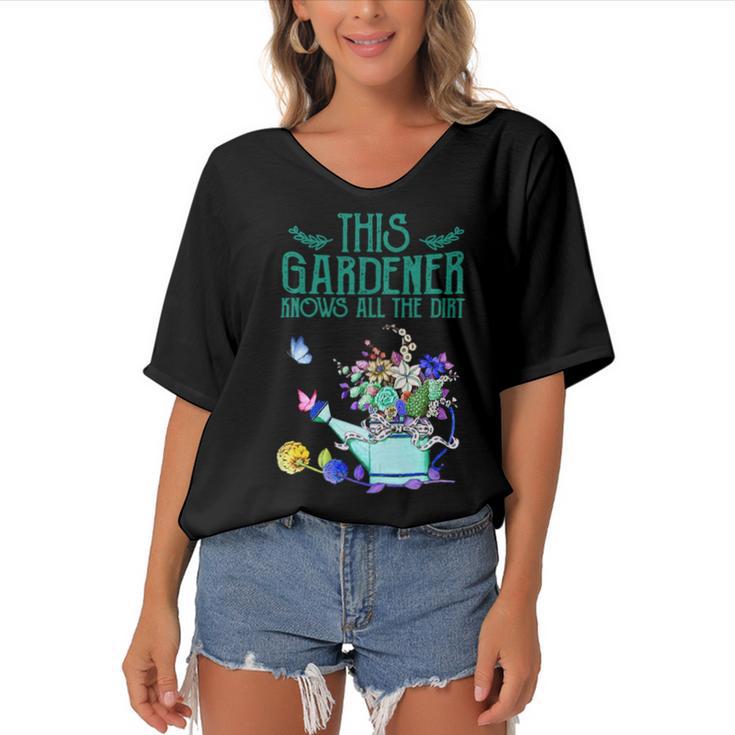 This Gardener Knows All The Dirt 555 Shirt Women's Bat Sleeves V-Neck Blouse