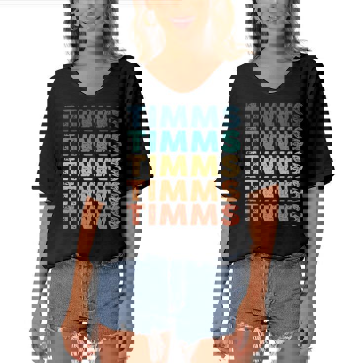 Timms Name Shirt Timms Family Name Women's Bat Sleeves V-Neck Blouse