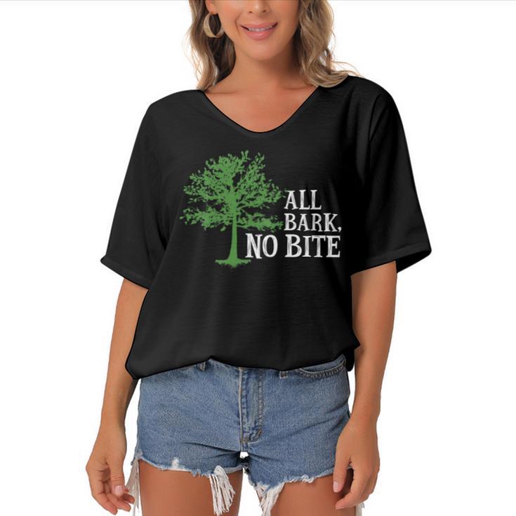 Trees Are All Bark No Bite  64 Trending Shirt Women's Bat Sleeves V-Neck Blouse