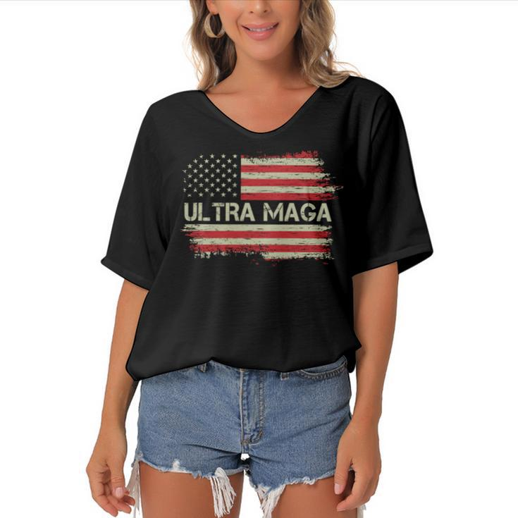 Ultra Maga Trump  V2 Women's Bat Sleeves V-Neck Blouse