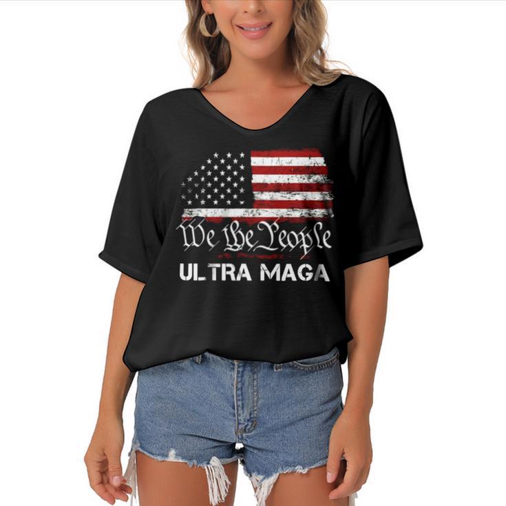 Ultra Maga We The People Classic Women's Bat Sleeves V-Neck Blouse