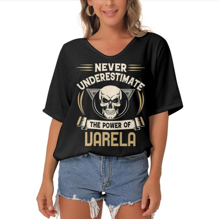 Varela Name Gift   Never Underestimate The Power Of Varela Women's Bat Sleeves V-Neck Blouse