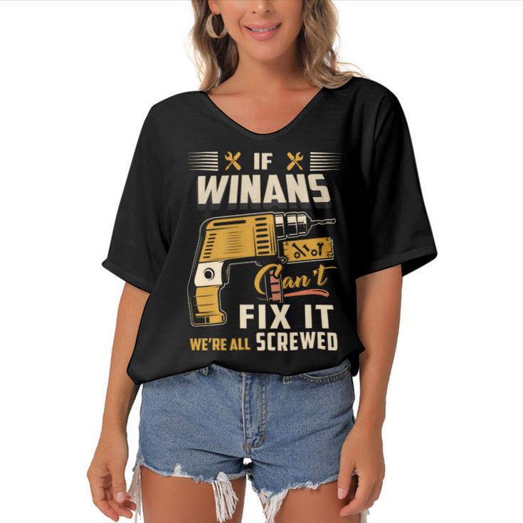 Winans Blood Runs Through My Veins Name V2 Women's Bat Sleeves V-Neck Blouse