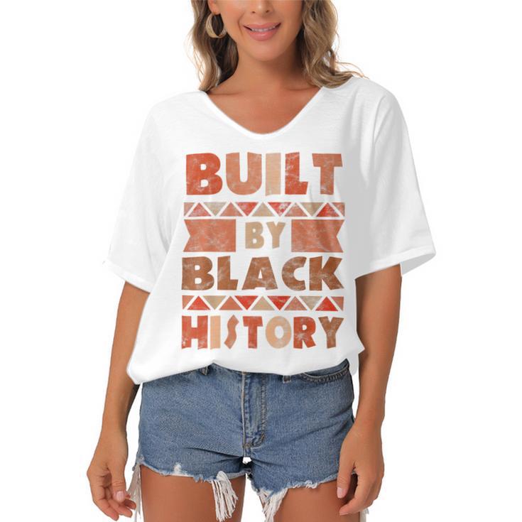 Built By Black History  African American Pride  Women's Bat Sleeves V-Neck Blouse