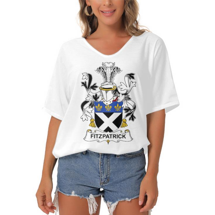 Fitzpatrick Coat Of Arms   Family Crest Shirt Essential T Shirt Women's Bat Sleeves V-Neck Blouse