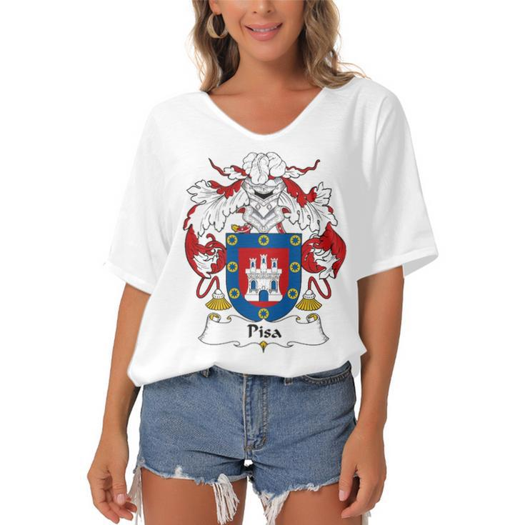 Pisa Coat Of Arms   Family Crest Shirt Essential T Shirt Women's Bat Sleeves V-Neck Blouse