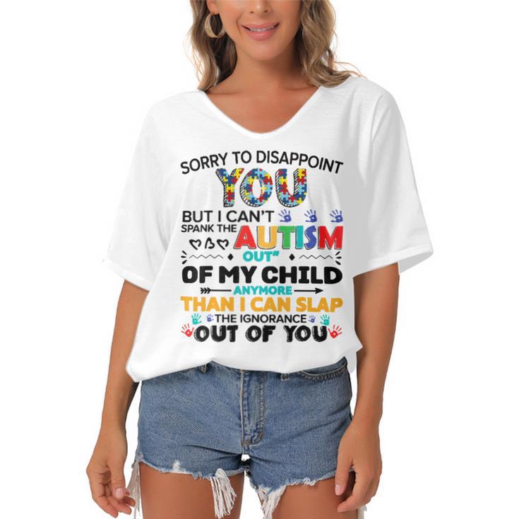 Sorry To Disappoint You But I Cant Spank The Autism Women's Bat Sleeves V-Neck Blouse