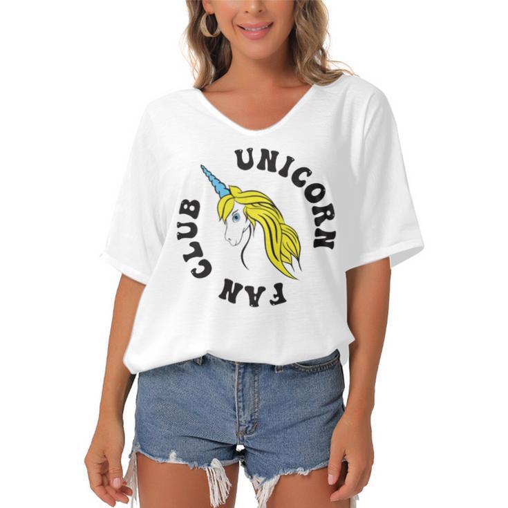 Unicorn Fan Club  17 Trending Shirt Women's Bat Sleeves V-Neck Blouse