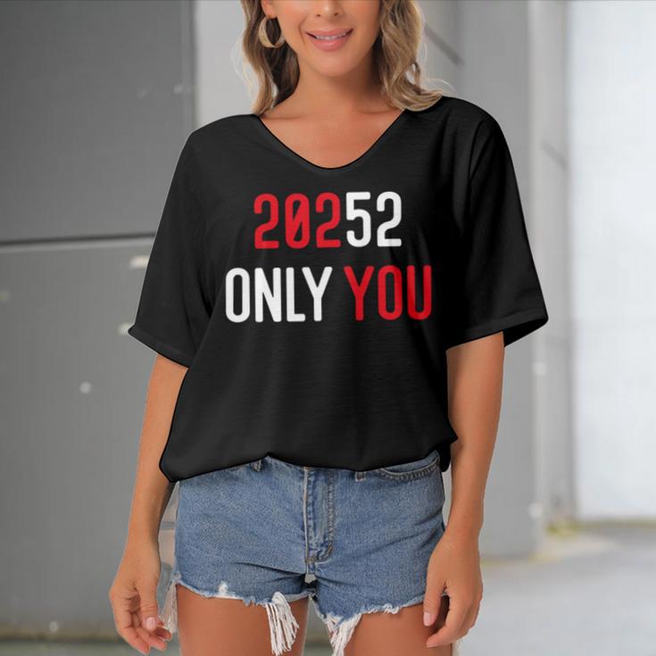 20252 Only You Funny Women's Bat Sleeves V-Neck Blouse