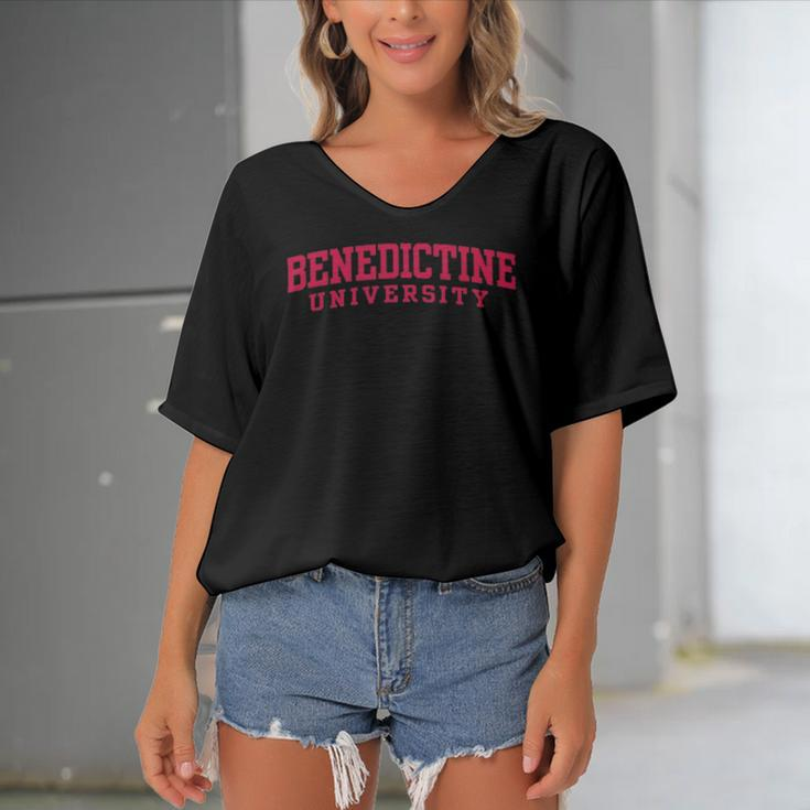 Benedictine University Oc0182 Academic Education Women's Bat Sleeves V-Neck Blouse