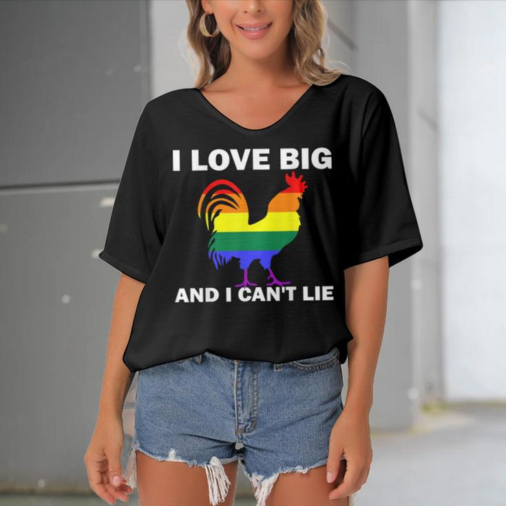 Equality Gay Pride 2022 Rainbow Lgbtq Flag Love Is Love Wins Women's Bat Sleeves V-Neck Blouse