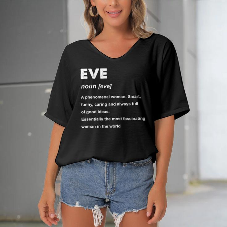 Eve Name Definition Personalized Custom Women's Bat Sleeves V-Neck Blouse