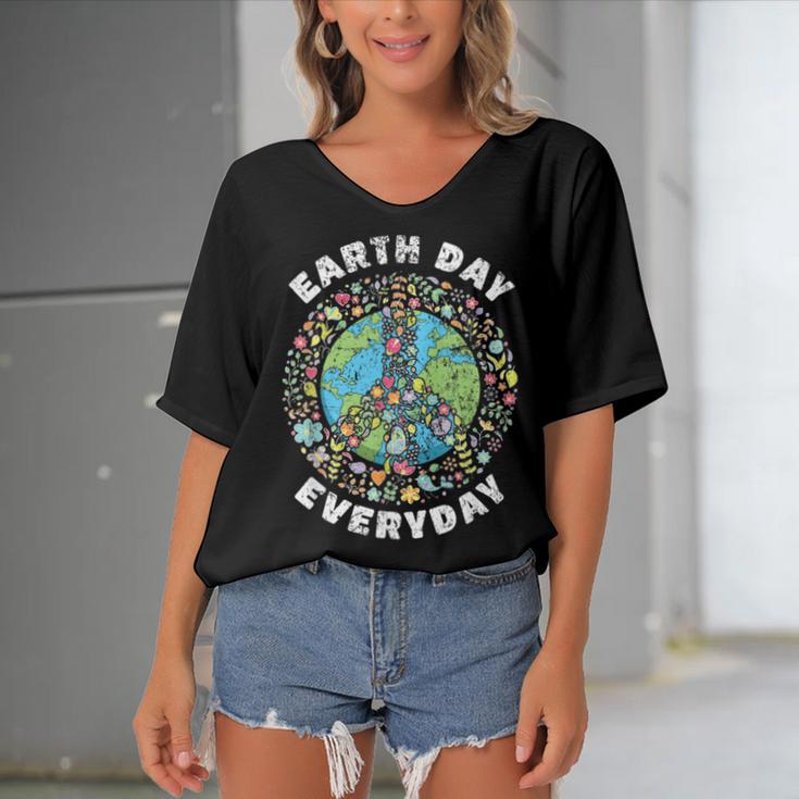 Everyday Earth Day Women's Bat Sleeves V-Neck Blouse