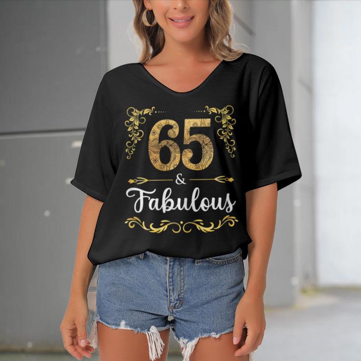 Fabulous Since V4 Women's Bat Sleeves V-Neck Blouse