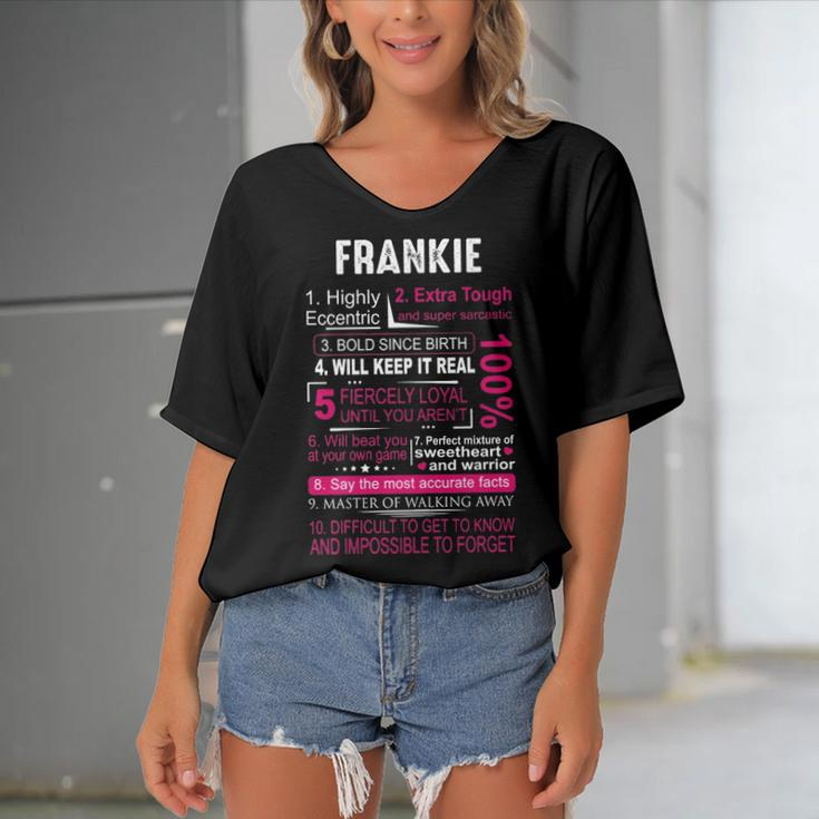 Frankie Name Gift Frankie Name Women's Bat Sleeves V-Neck Blouse