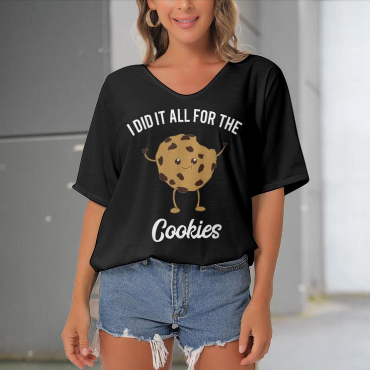 Funny Chocolate Chip Cookie Meme Quote 90S Kids Food Joke Women's Bat Sleeves V-Neck Blouse