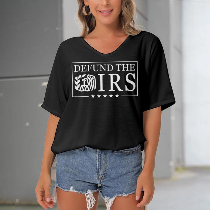 Funny Humor Irs Defund The Irs V2 Women's Bat Sleeves V-Neck Blouse