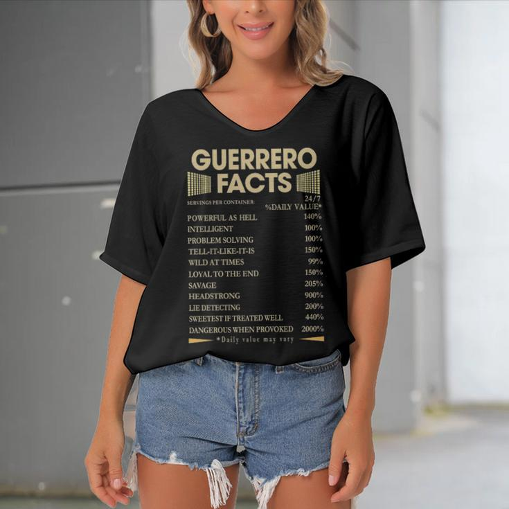 Guerrero Name Gift Guerrero Facts Women's Bat Sleeves V-Neck Blouse