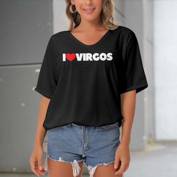 I Love Virgos I Heart Virgos Women's Bat Sleeves V-Neck Blouse