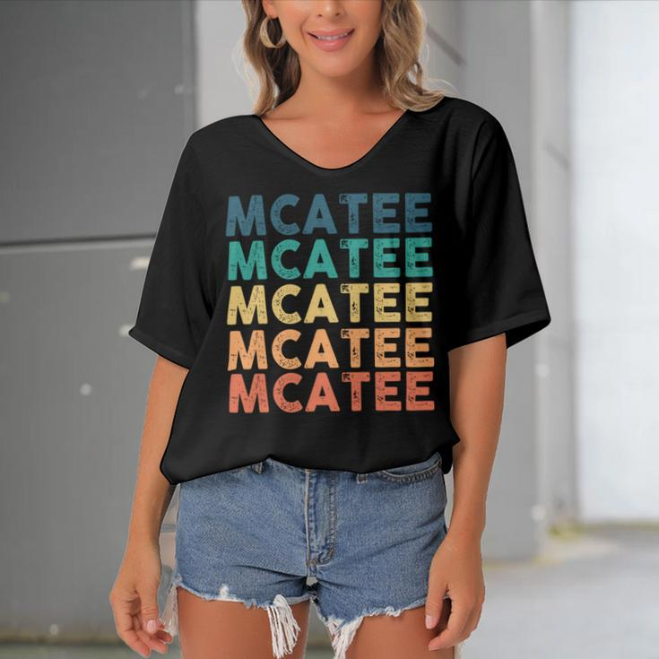 Mcatee Name Shirt Mcatee Family Name Women's Bat Sleeves V-Neck Blouse