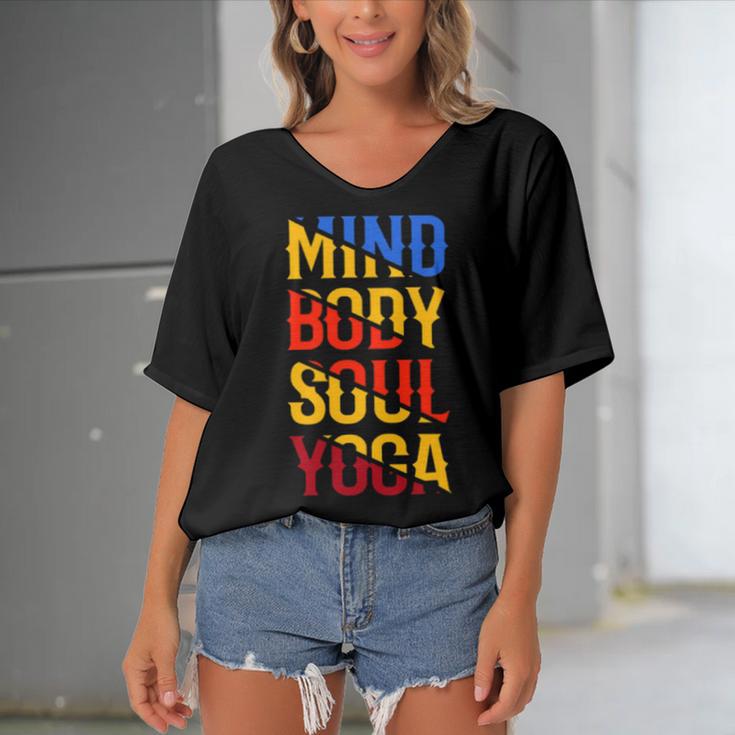 Mind Body Soul Yoga 114 Trending Shirt Women's Bat Sleeves V-Neck Blouse