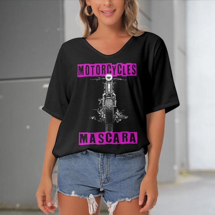 Motorcycles Mascara Memorable Dreaming 465 Shirt Women's Bat Sleeves V-Neck Blouse