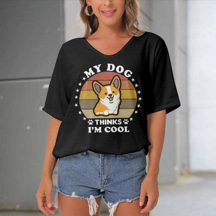 My Dog Thinks Im Cool 845 Trending Shirt Women's Bat Sleeves V-Neck Blouse