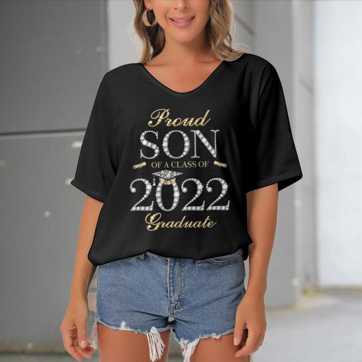 Proud Son Of A Class Of 2022 Graduate Women's Bat Sleeves V-Neck Blouse