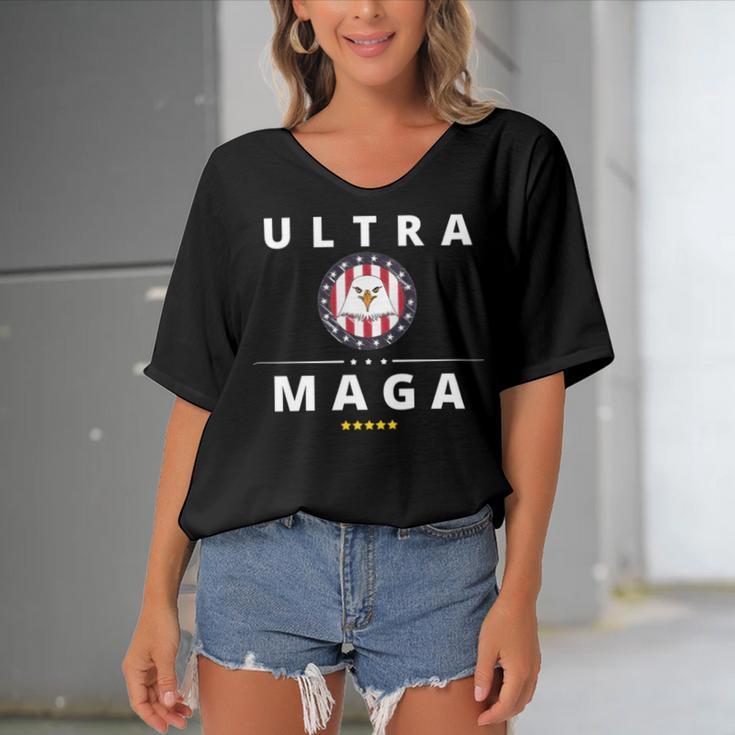 Proud Ultra Maga V12 Women's Bat Sleeves V-Neck Blouse