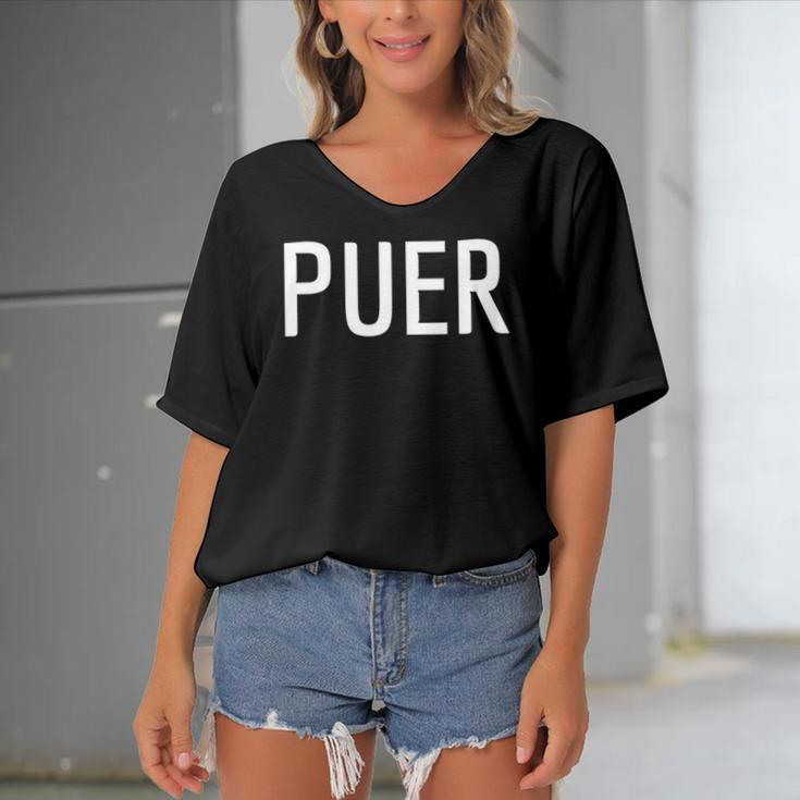 Puer - Puerto Rico Three Part Combo Design Part 1 Puerto Rican Pride Women's Bat Sleeves V-Neck Blouse