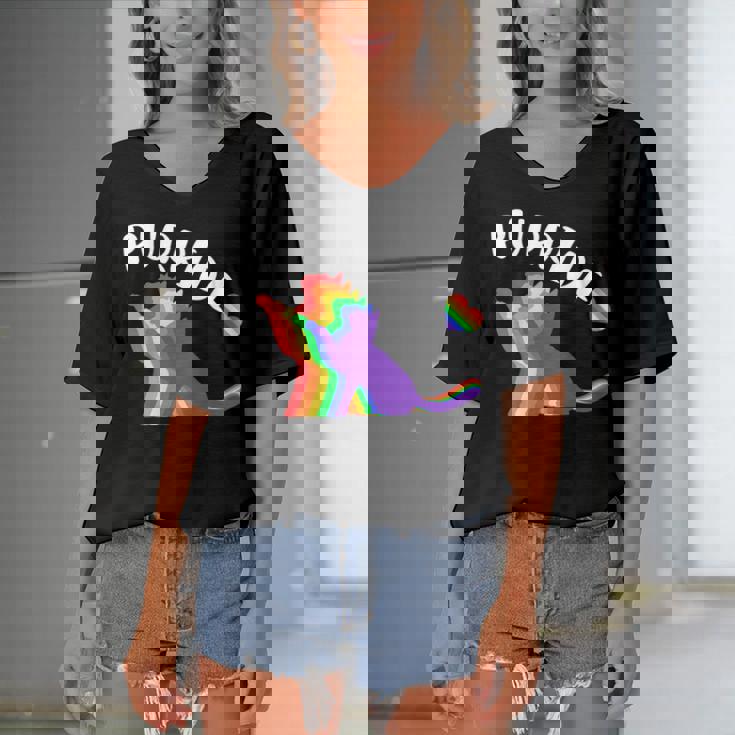 Purride Gay Pride Cat Pride Cat Cat Lgbtq Women's Bat Sleeves V-Neck Blouse Purride Gay Pride Cat Pride Cat Cat Lgbtq Women's Bat Sleeves V-Neck Blouse