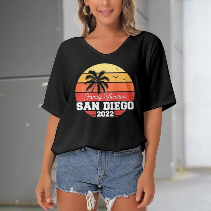 San Diego Family Vacation 2022 Matching Family Group Women's Bat Sleeves V-Neck Blouse