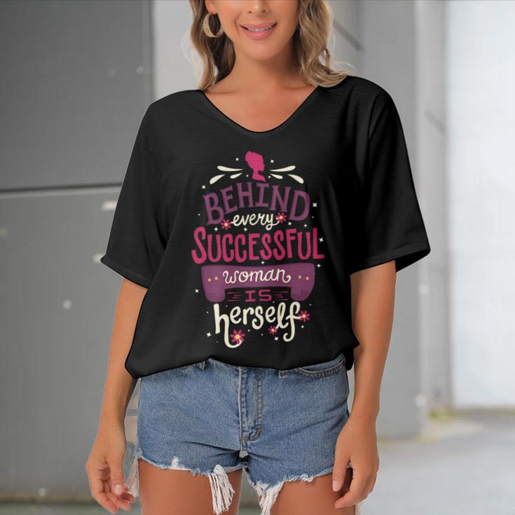 Successful Woman 401 Trending Shirt Women's Bat Sleeves V-Neck Blouse