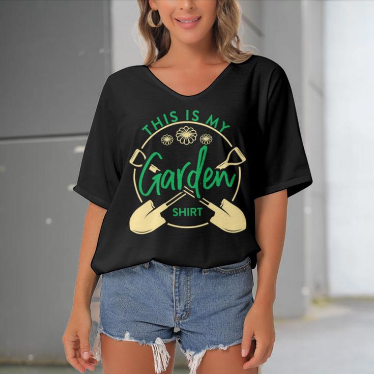 This Is My Garden Gardener Hoblandscape 551 Shirt Women's Bat Sleeves V-Neck Blouse