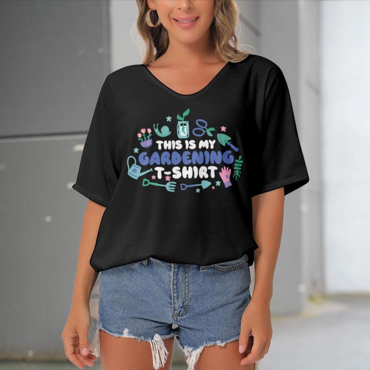 This Is My Gardening Garden Gangster 549 Shirt Women's Bat Sleeves V-Neck Blouse