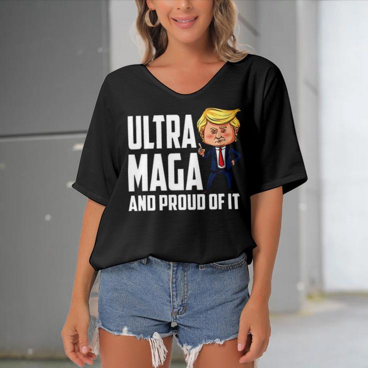 Ultra Maga And Proud Of It A Ultra Maga And Proud Of It V7 Women's Bat Sleeves V-Neck Blouse