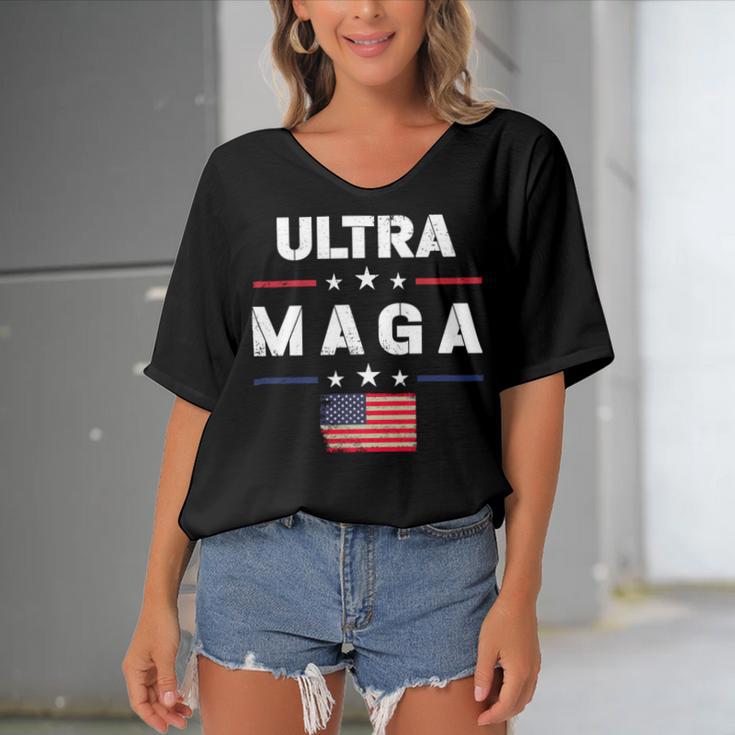 Ultra Maga And Proud Of It Ultra Maga V2 Women's Bat Sleeves V-Neck Blouse