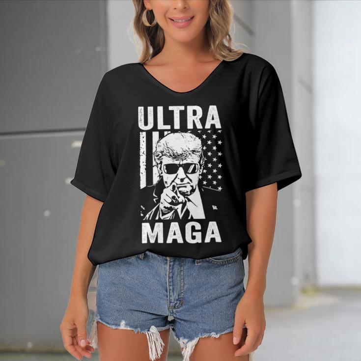 Ultra Maga Great Ultra Maga Gift Women's Bat Sleeves V-Neck Blouse