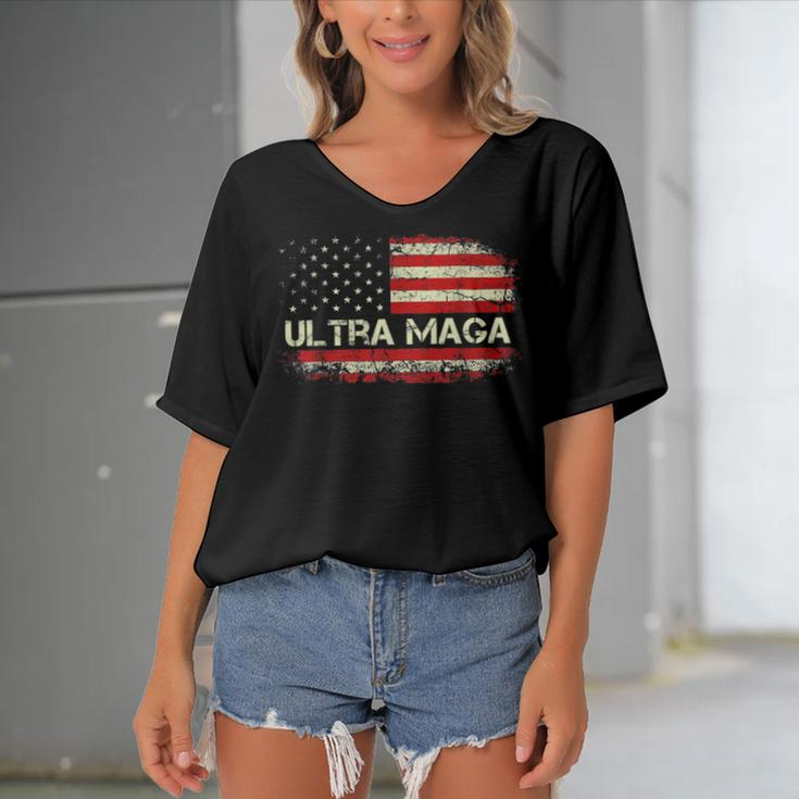 Ultra Maga Proud Ultramaga Tshirt Women's Bat Sleeves V-Neck Blouse