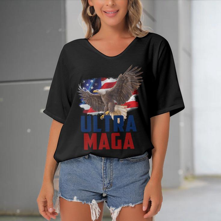 Ultra Maga V20 Women's Bat Sleeves V-Neck Blouse