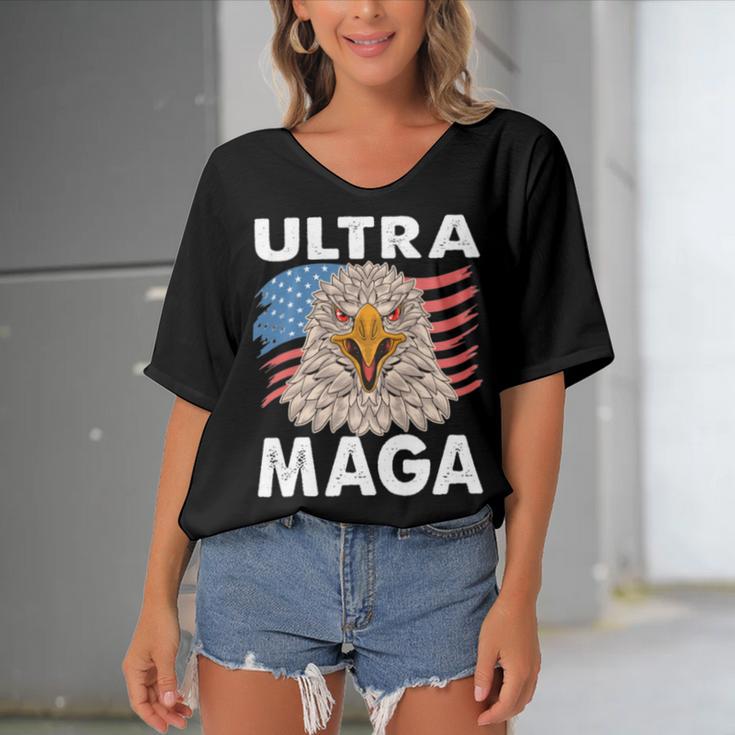 Ultra Maga V28 Women's Bat Sleeves V-Neck Blouse