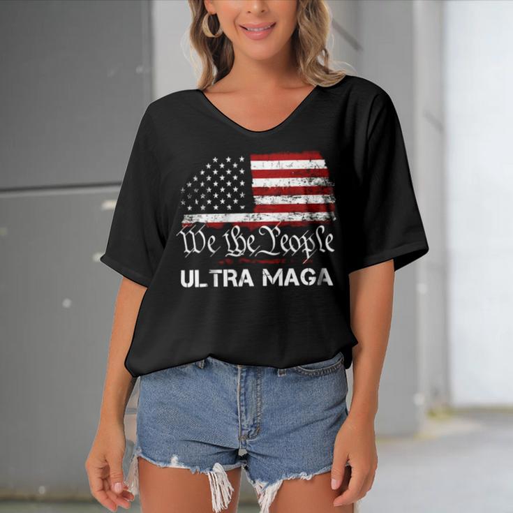 Ultra Maga We The People Classic Women's Bat Sleeves V-Neck Blouse