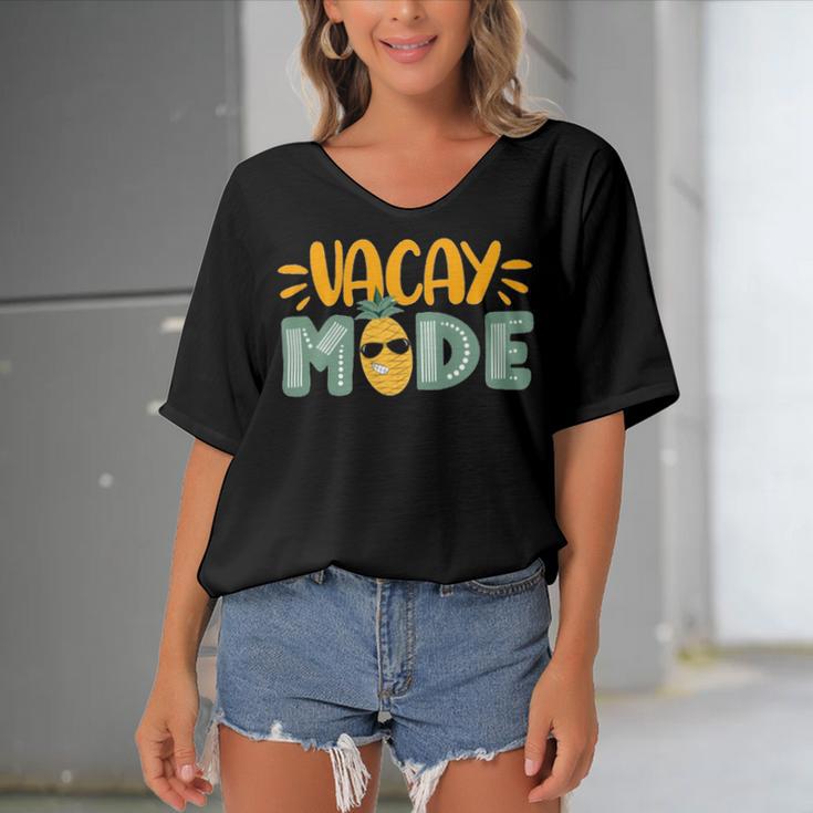 Vacation Mode 804 Trending Shirt Women's Bat Sleeves V-Neck Blouse