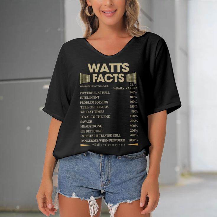 Watts Name Gift Watts Facts Women's Bat Sleeves V-Neck Blouse