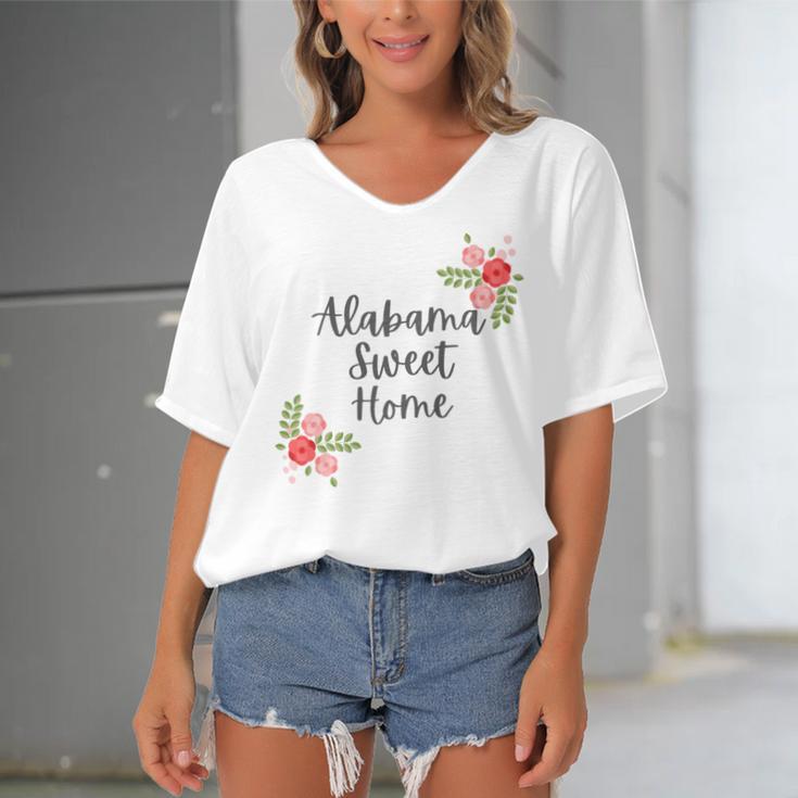 Alabama Sweet Home Sweet Home Women's Bat Sleeves V-Neck Blouse