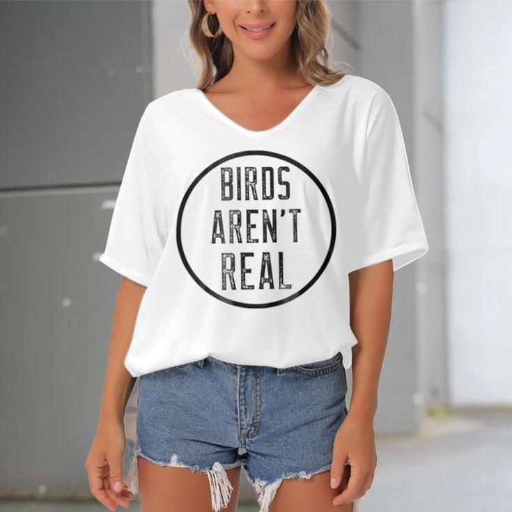 Birds ArenReal Funny Birds Jokes Women's Bat Sleeves V-Neck Blouse