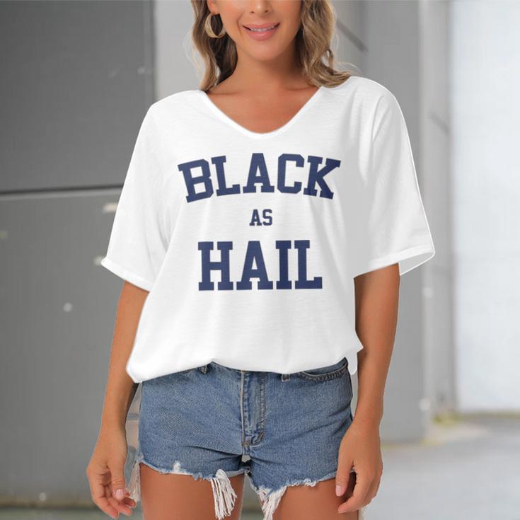 Black As Hail Funny Women's Bat Sleeves V-Neck Blouse