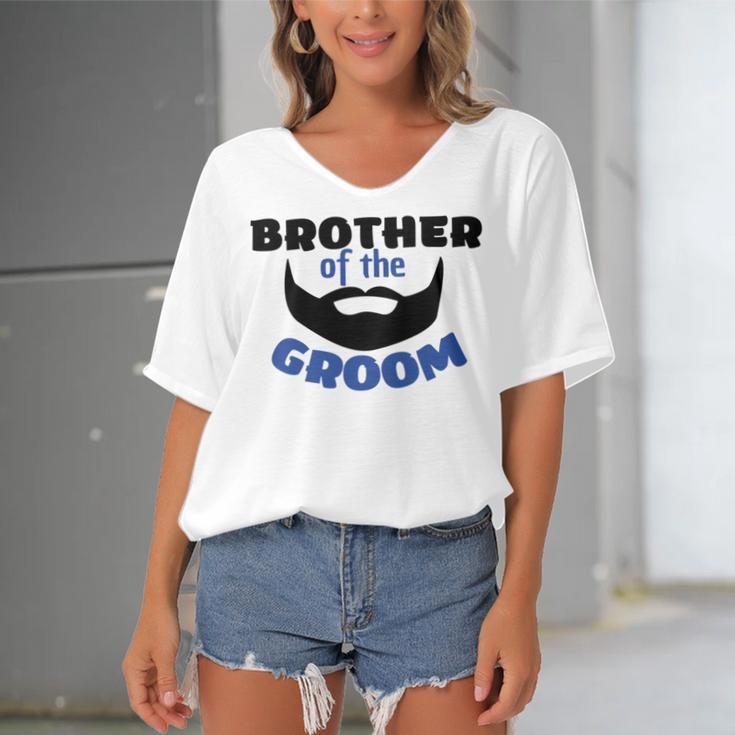 Brother Of The Groom Great Gift For The Brother Of The Awesome Groom Women's Bat Sleeves V-Neck Blouse