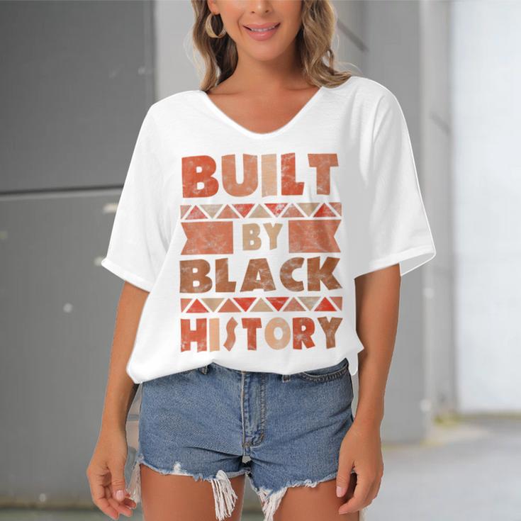 Built By Black History African American Pride Women's Bat Sleeves V-Neck Blouse