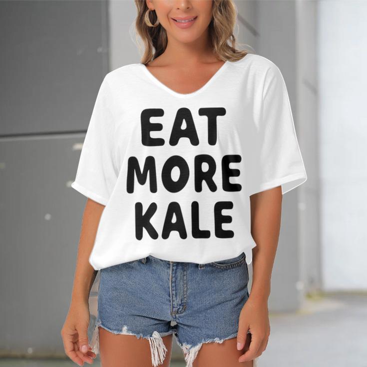 Eat More Kale Women's Bat Sleeves V-Neck Blouse